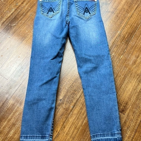 7 For All Mankind Girls Ankle Skinny Jeans Size 10 Blue Medium Wash Denim Kids - Picture 7 of 11